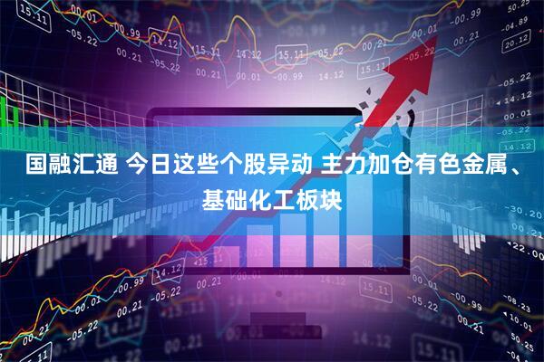 国融汇通 今日这些个股异动 主力加仓有色金属、基础化工板块