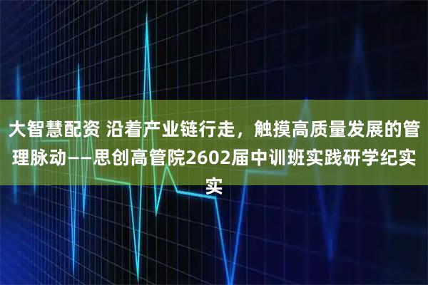 大智慧配资 沿着产业链行走，触摸高质量发展的管理脉动——思创高管院2602届中训班实践研学纪实